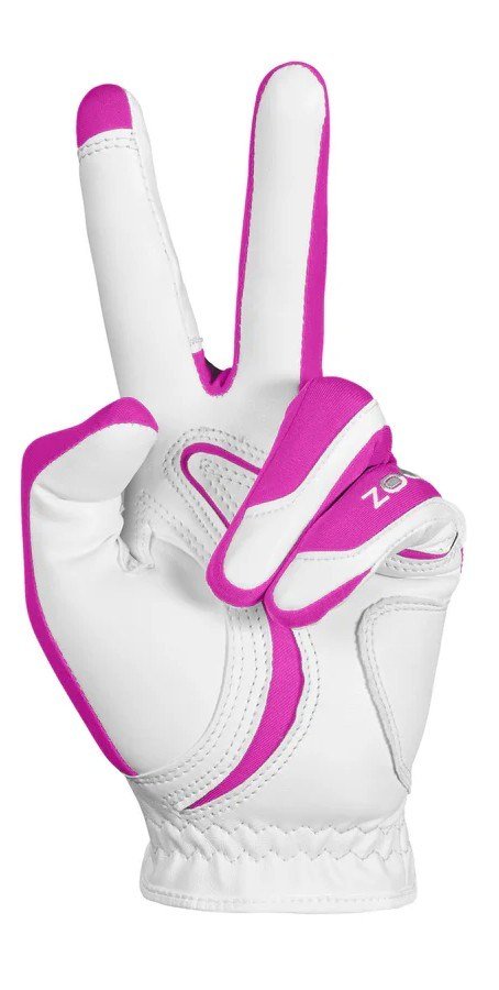 Zoom Zoom Hybrid guanto da golf donna, bianco/rosa