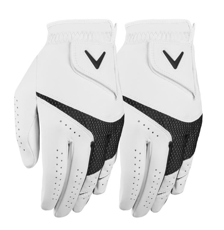 Callaway Weather Spann guanti da golf uomo (2 pezzi), bianco