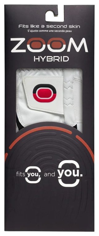 Zoom Zoom Hybrid guanto da golf da uomo, bianco/nero/rosso