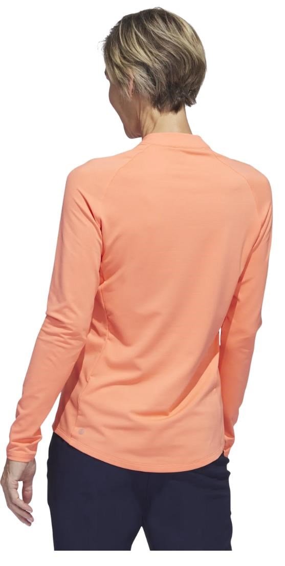Adidas Solid Quarter Zip Long Sleeve felpa donna, coral fusion
