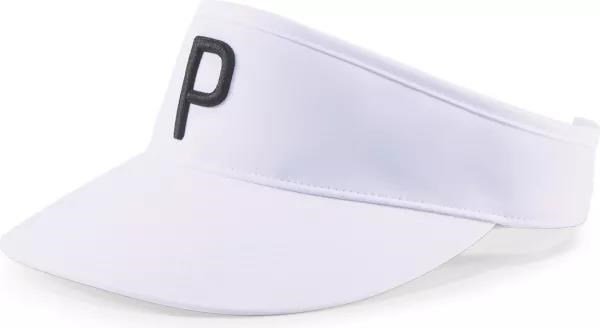 Puma P Visor Adj visiera universale 2023, bianco brillante/nero