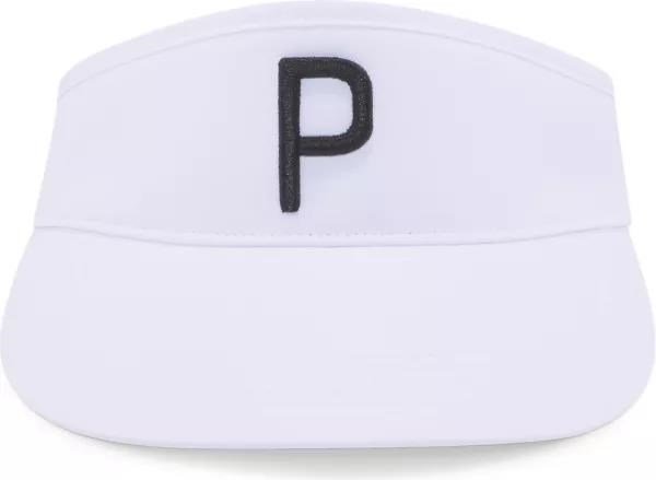 Puma P Visor Adj visiera universale 2023, bianco brillante/nero