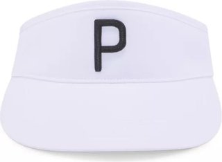 Puma P Visor Adj visiera universale 2023, bianco brillante/nero