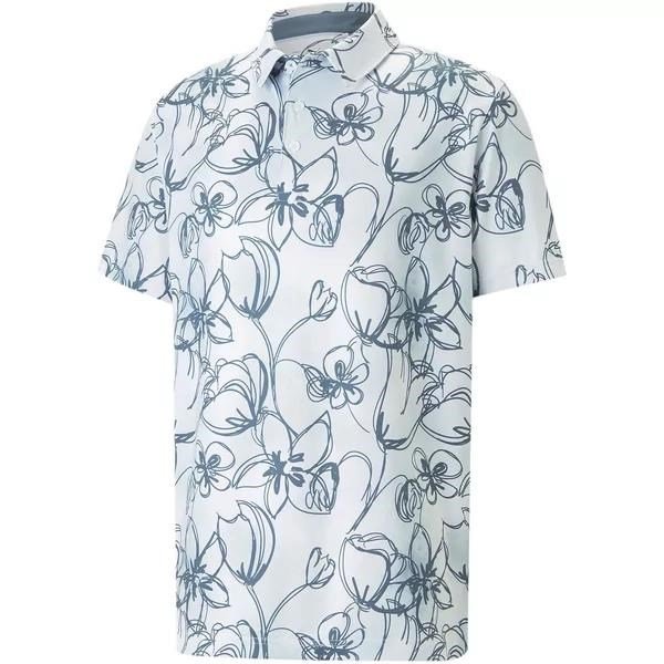 Puma Cloudspun Stems polo da uomo, white/evening sky