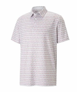 Puma Mattr Flamingo polo da uomo, bright white/flamingo pink