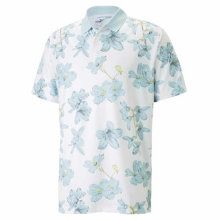 Puma Mattr Verdant polo da uomo, bright white/tropical aqua