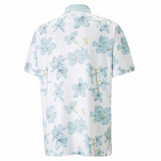 Puma Mattr Verdant polo da uomo, bright white/tropical aqua