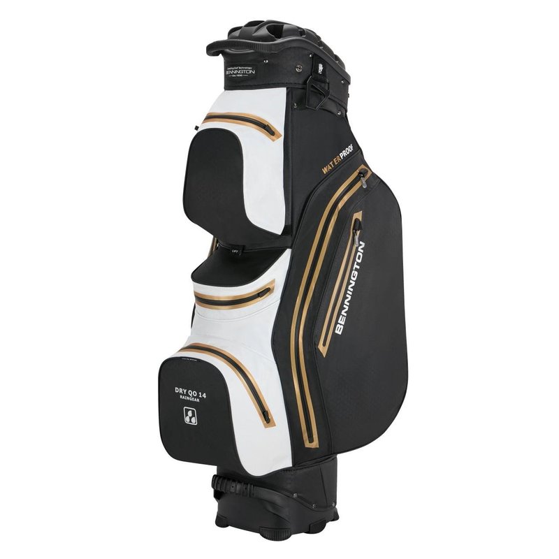 Bennington DRY-QO 14 cart bag impermeabile, nero/bianco/oro