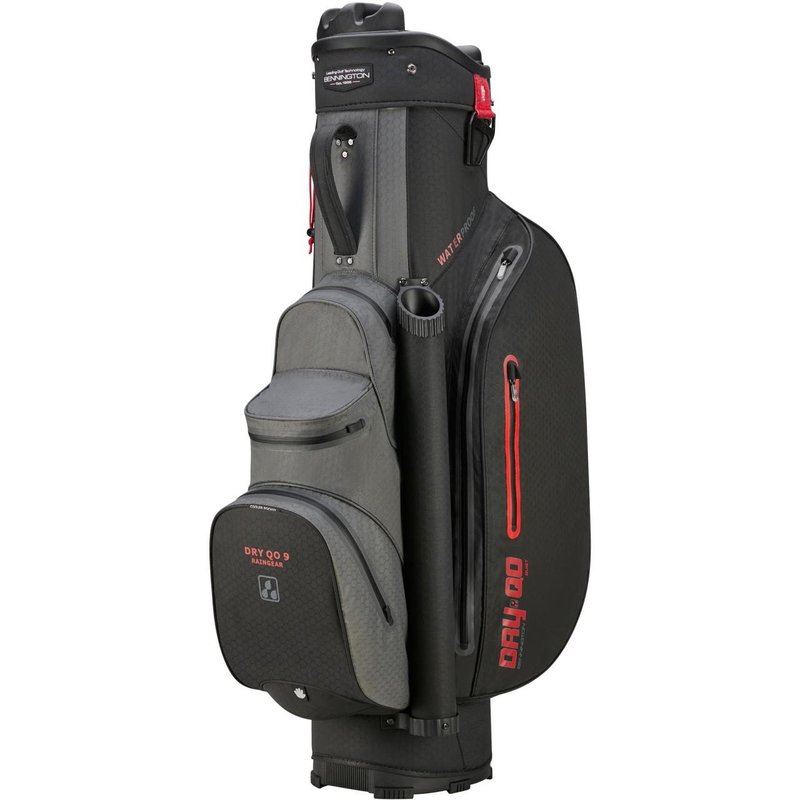 Bennington Dry QO 9 cart bag impermeabile, nero/grigio canon/rosso