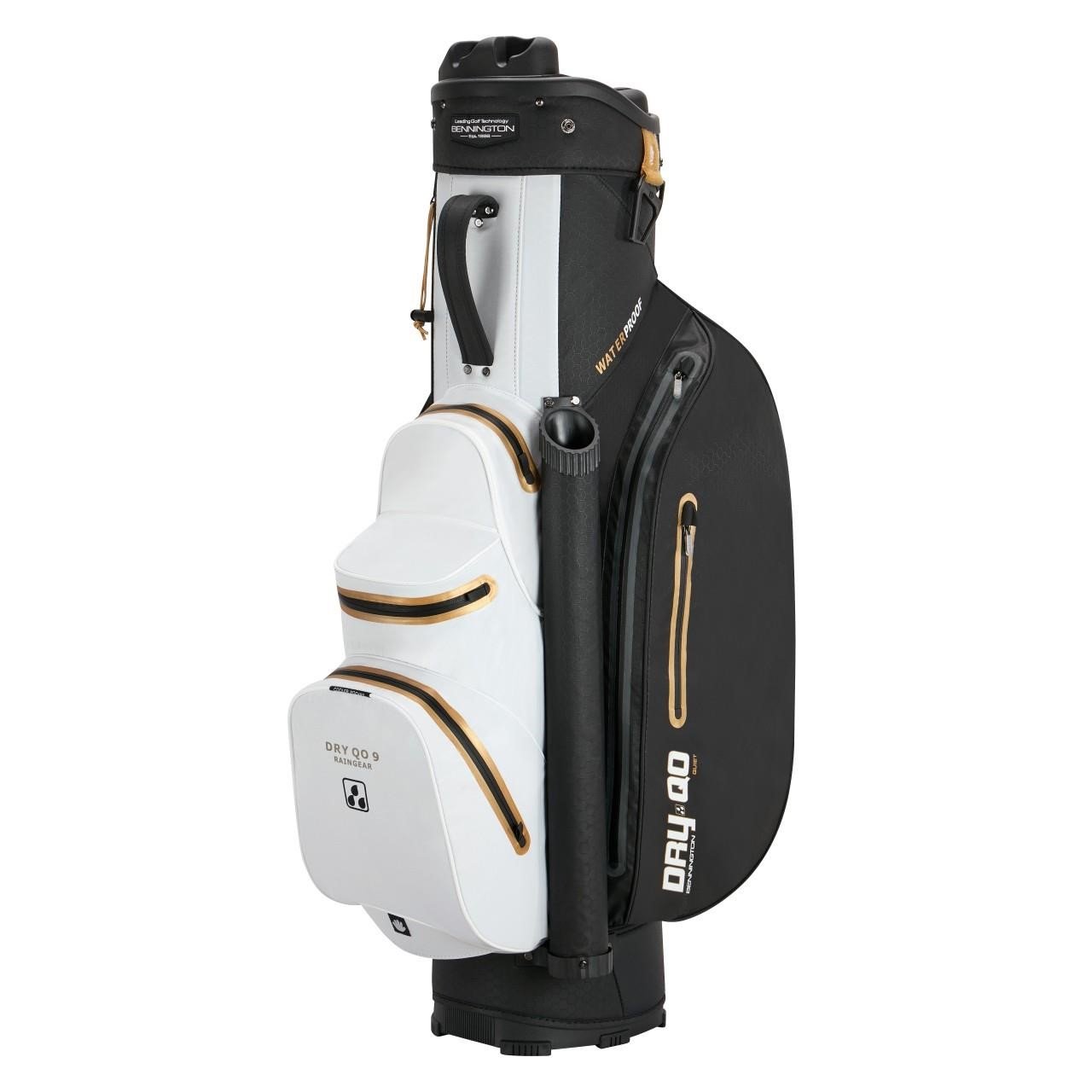 Bennington Dry QO 9 cart bag impermeabile, nero/bianco/oro