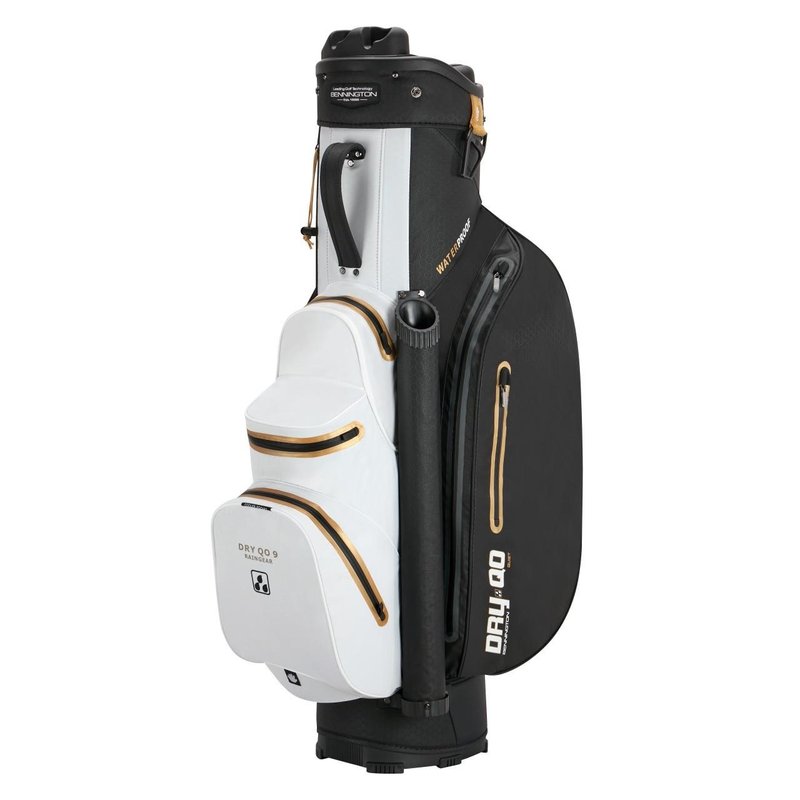 Bennington Dry QO 9 cart bag impermeabile, nero/bianco/oro