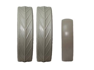 JuCad tires - 2 ruote posteriori, 1 ruota anteriore, grigio