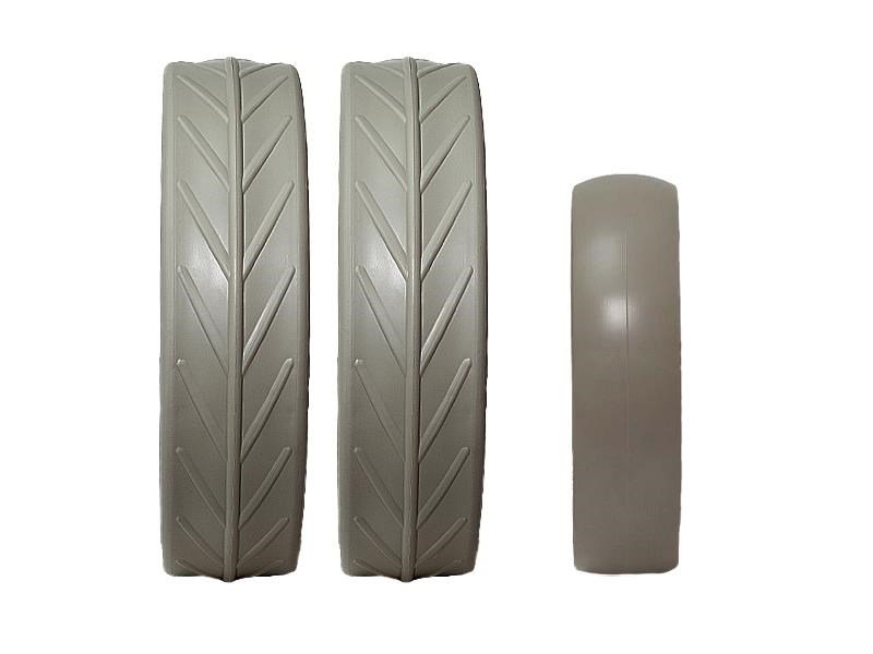 JuCad tires - 2 ruote posteriori, 1 ruota anteriore, grigio