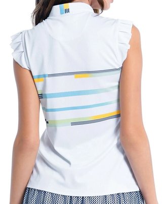 Lucky in Love Finish Line Sleeveless polo da donna, bianco