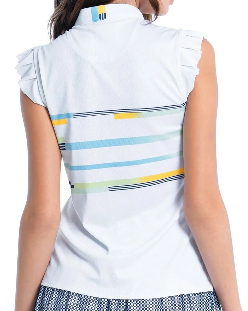 Lucky in Love Finish Line Sleeveless polo da donna, bianco