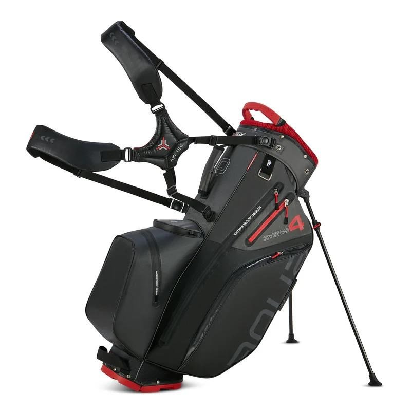 Big Max AQUA Hybrid 4 stand bag, nero/carbone/rosso