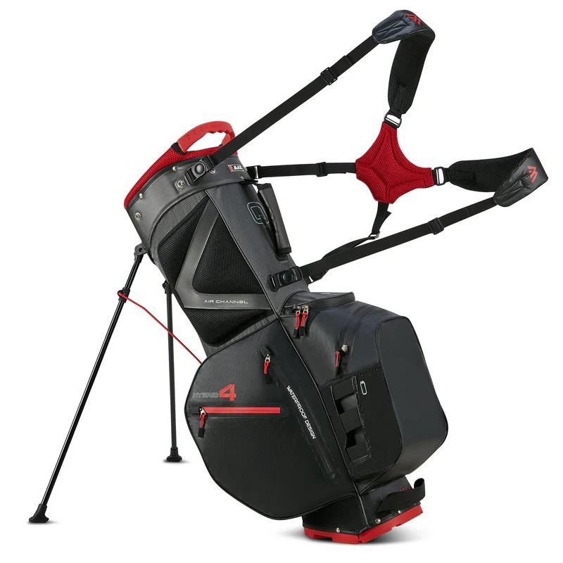 Big Max AQUA Hybrid 4 stand bag, nero/carbone/rosso