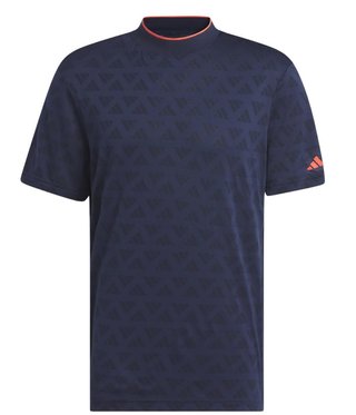 Adidas Adi Jacquard Mock polo da uomo, nero/blu navy