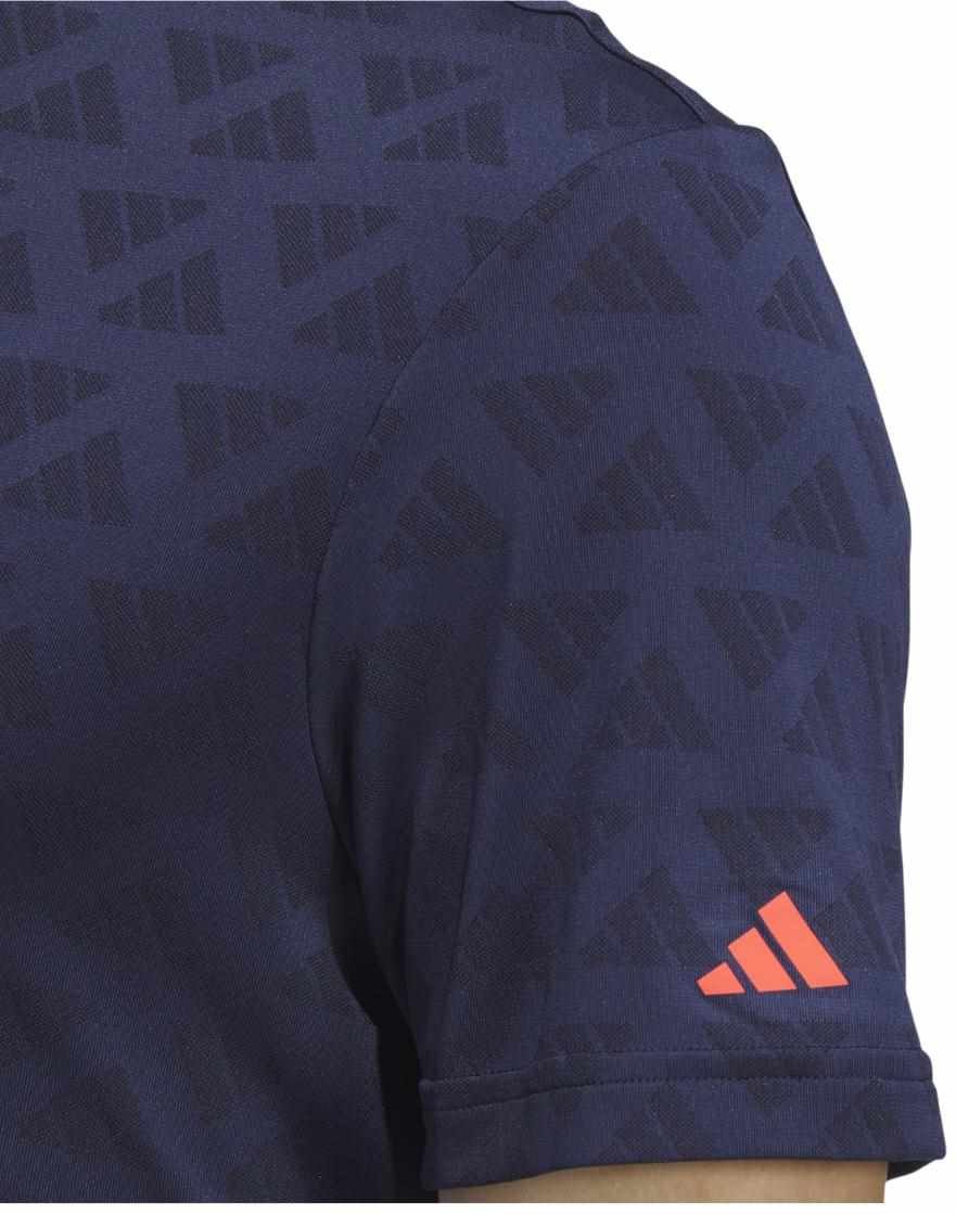 Adidas Adi Jacquard Mock polo da uomo, nero/blu navy
