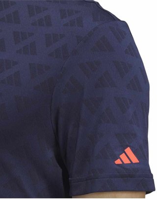 Adidas Adi Jacquard Mock polo da uomo, nero/blu navy