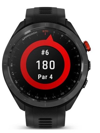 Garmin Approach S70 47mm orologio GPS da golf, lunetta in ceramica nera/cinturino in silicone nero