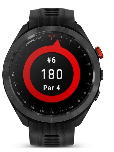 Garmin Approach S70 47mm orologio GPS da golf, lunetta in ceramica nera/cinturino in silicone nero