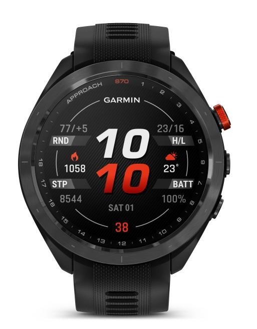 Garmin Approach S70 47mm orologio GPS da golf, lunetta in ceramica nera/cinturino in silicone nero