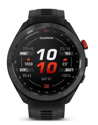 Garmin Approach S70 47mm orologio GPS da golf, lunetta in ceramica nera/cinturino in silicone nero