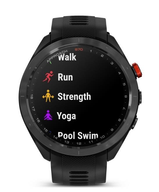 Garmin Approach S70 47mm orologio GPS da golf, lunetta in ceramica nera/cinturino in silicone nero