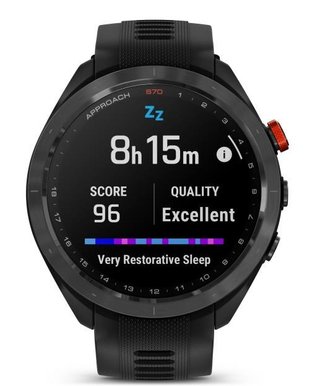 Garmin Approach S70 47mm orologio GPS da golf, lunetta in ceramica nera/cinturino in silicone nero