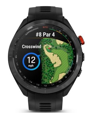 Garmin Approach S70 47mm orologio GPS da golf, lunetta in ceramica nera/cinturino in silicone nero