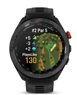 Garmin Approach S70 47mm orologio GPS da golf, lunetta in ceramica nera/cinturino in silicone nero