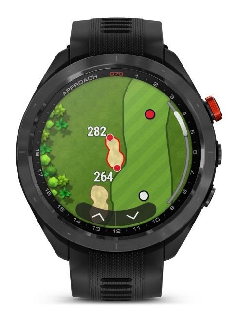 Garmin Approach S70 47mm orologio GPS da golf, lunetta in ceramica nera/cinturino in silicone nero