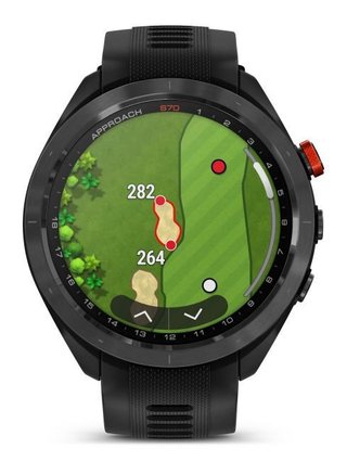 Garmin Approach S70 47mm orologio GPS da golf, lunetta in ceramica nera/cinturino in silicone nero