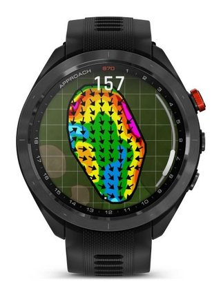 Garmin Approach S70 47mm orologio GPS da golf, lunetta in ceramica nera/cinturino in silicone nero