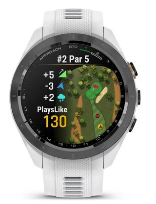 Garmin Approach S70 42 mm GPS orologio, lunetta in ceramica nera/cinturino in silicone bianco