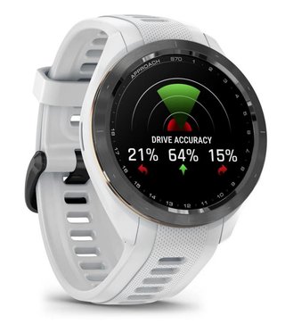 Garmin Approach S70 42 mm GPS orologio, lunetta in ceramica nera/cinturino in silicone bianco