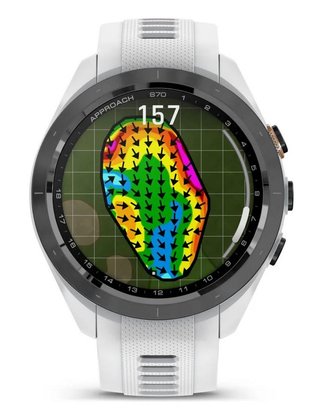 Garmin Approach S70 42 mm GPS orologio, lunetta in ceramica nera/cinturino in silicone bianco