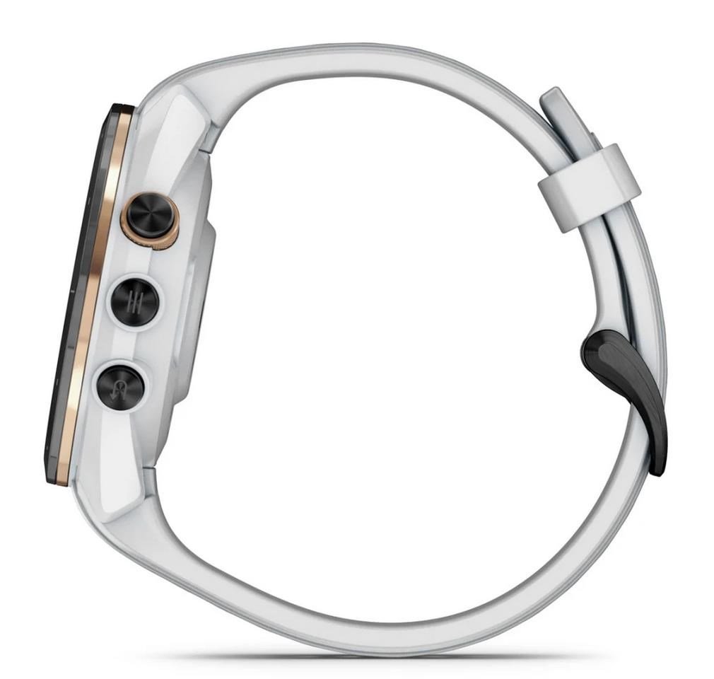 Garmin Approach S70 42 mm GPS orologio, lunetta in ceramica nera/cinturino in silicone bianco