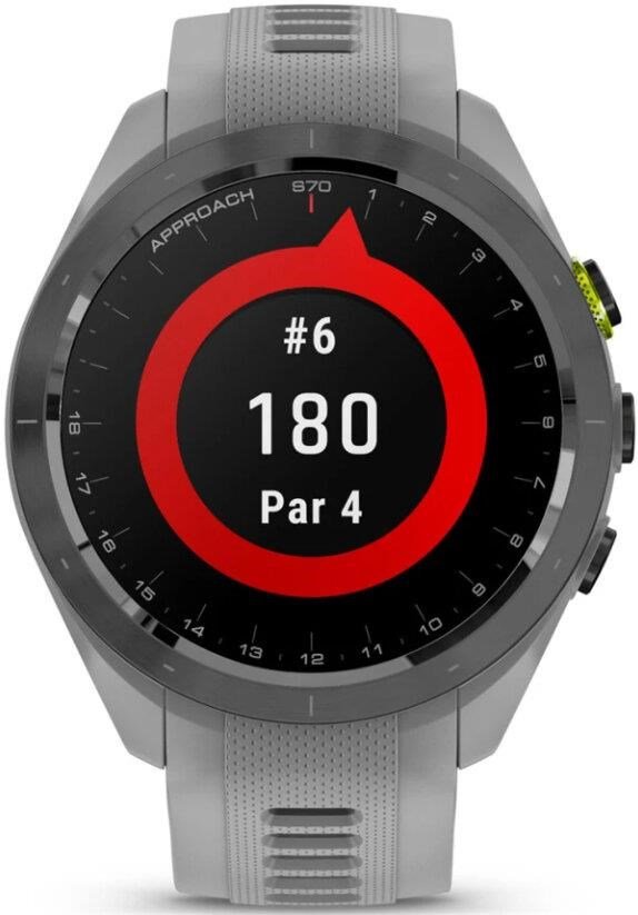 Garmin Approach S70 42 mm orologio GPS da golf, lunetta in ceramica nera/cinturino in silicone grigio polvere
