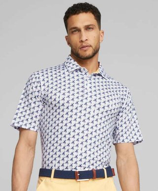 Puma Mattr Palms polo uomo, white glow/navy blazer
