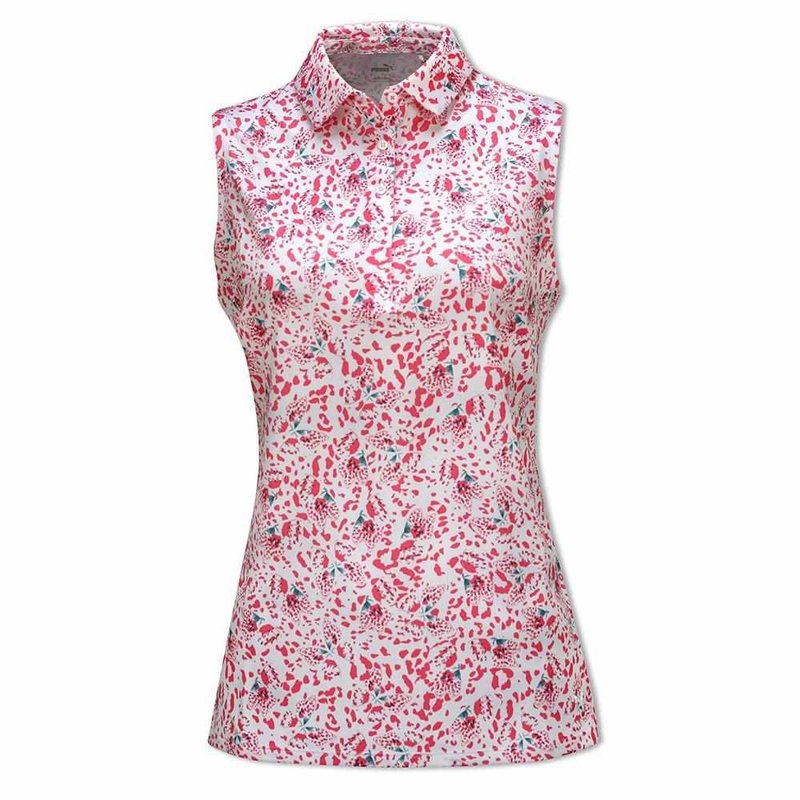 Puma Mattr Mariposa SL polo da donna, strawberry burst/bold blue