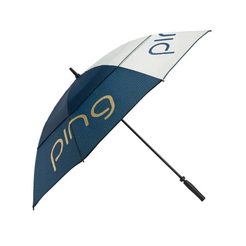 PING Golf Ping G Le3 Double Canopy ombrello da golf donna 62", navy/oro