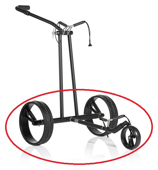 JuCad Complete Wheel Set (3) per carrelli elettrici PHANTOM TITAN (cerchi e pneumatici), titanium