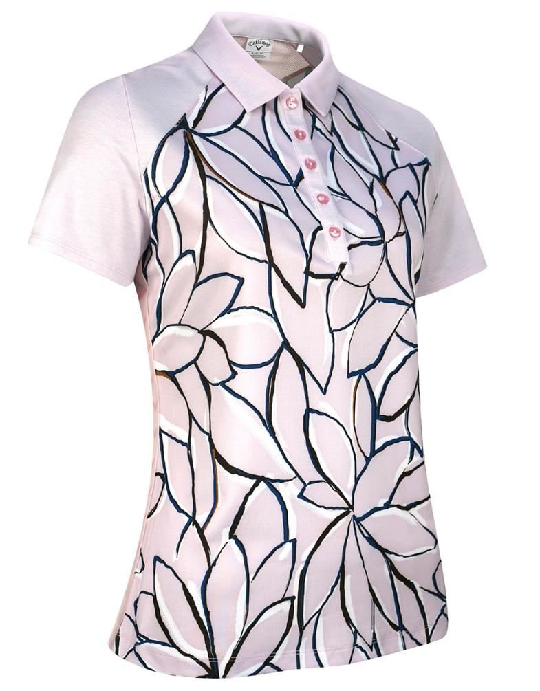 Callaway Linear Floral polo donna, pink nectar