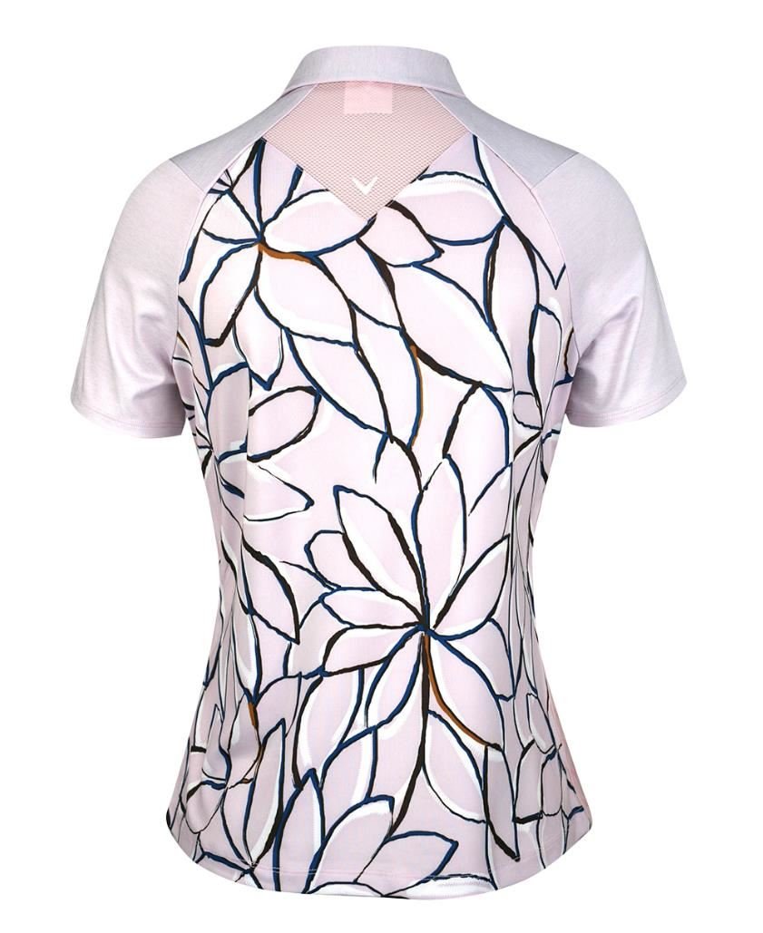 Callaway Linear Floral polo donna, pink nectar