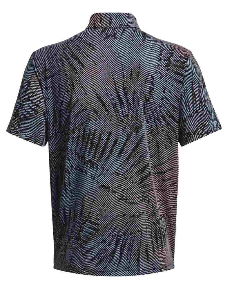 Under Armour Playoff 3.0 Printed polo da uomo, nero/fizz pink