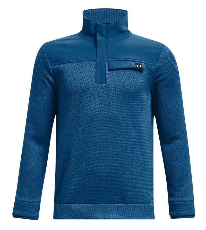 Under Armour Sweaterfleece 1/2 Zip felpa junior, varsity blue/halo gray