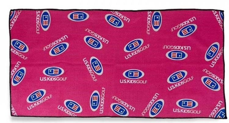 U.S. Kids Golf Multi Logo Microfiber asciugamano da golf, rosa