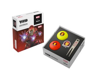 Volvik VIVID MARVEL IRONMAN palline da golf, mix di colori